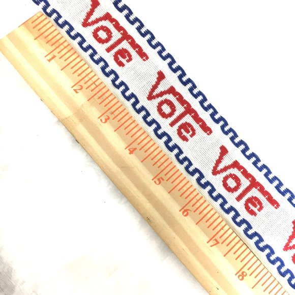 Bundle three yard “VOTE” Sewing Trim Embroidered Patriotic cotton Vtg  80's - Picture 9 of 9
